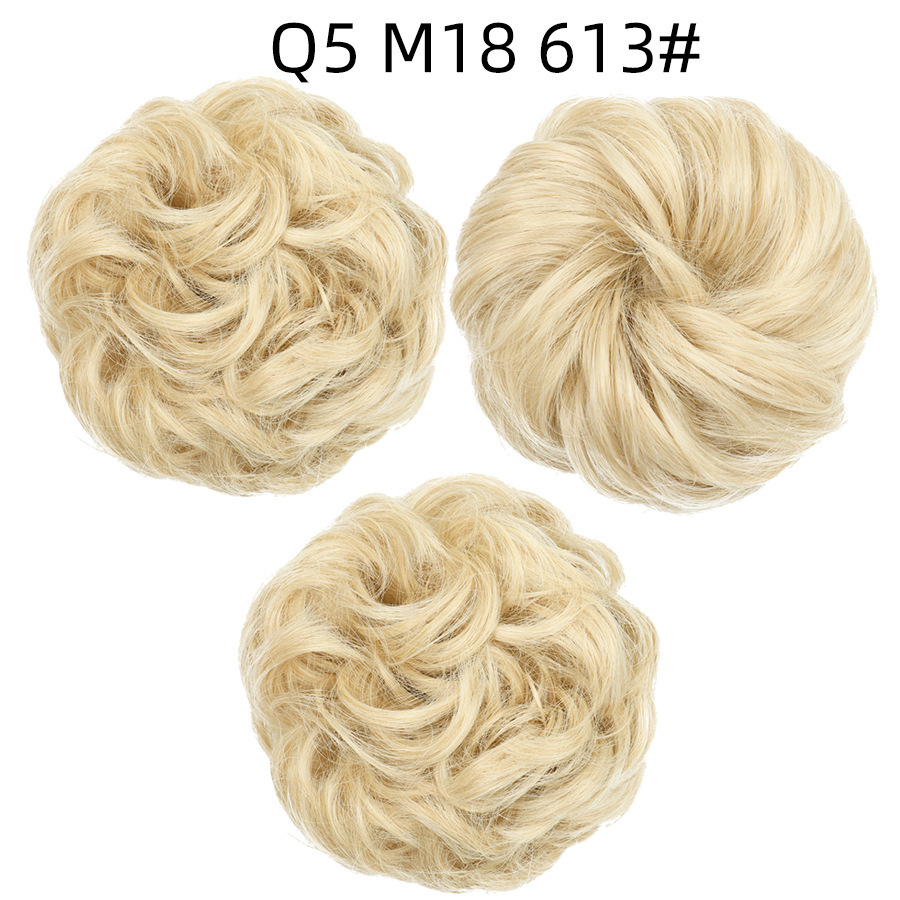 Synthetic Messy Bun Chignon Donut Blonde Brown  Hair Bun Elastic Hair Rope Rubber Band Hair Extensions for Women