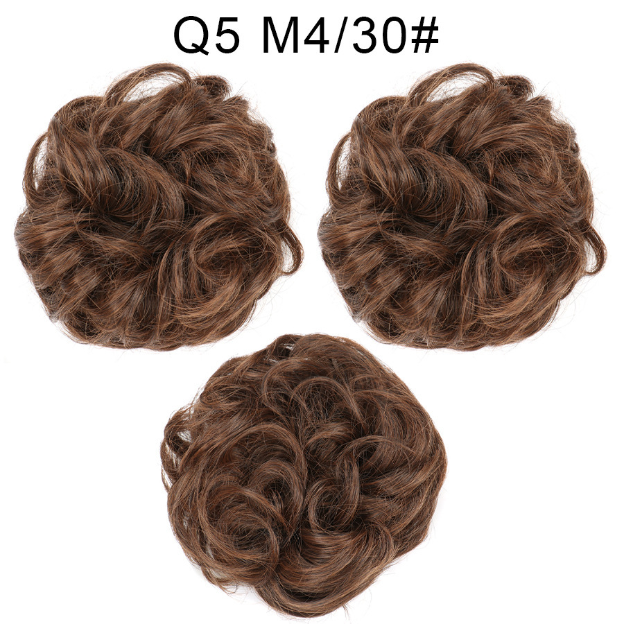 Synthetic Messy Bun Chignon Donut Blonde Brown  Hair Bun Elastic Hair Rope Rubber Band Hair Extensions for Women