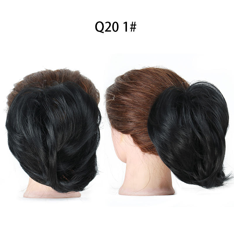 Synthetic Messy Bun Chignon Donut Blonde Brown Color Hair Bun Elastic Hair Rope Rubber Band Hair Extensions for Women