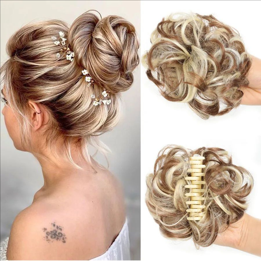 Messy Hair Wig Bun Headband Natural Long Beard Claw Clip Hair Extension Pack Chinese Fiber Tail Asian Style Hair Accessories