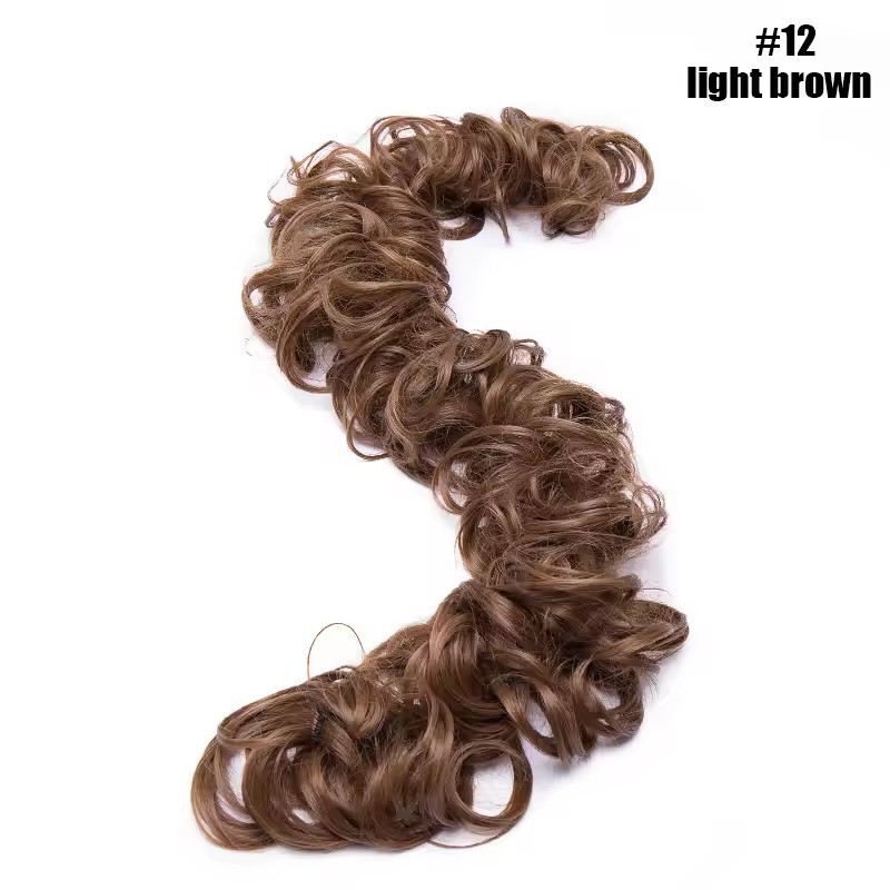Messy Bun Hair Piece Curly Wavy Hair Bun Scrunchies Extensions Long Ponytail Extensions Ponytail DIY Wrap Around Bun Hair