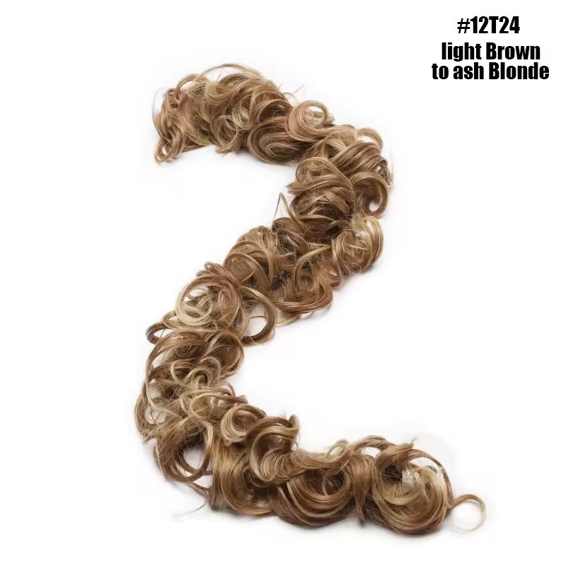 Messy Bun Hair Piece Curly Wavy Hair Bun Scrunchies Extensions Long Ponytail Extensions Ponytail DIY Wrap Around Bun Hair