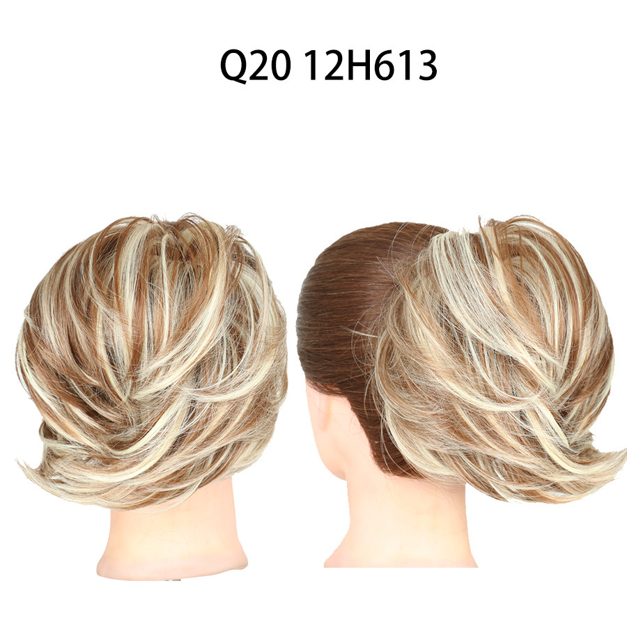 Synthetic Messy Bun Chignon Donut Blonde Brown Color Hair Bun Elastic Hair Rope Rubber Band Hair Extensions for Women