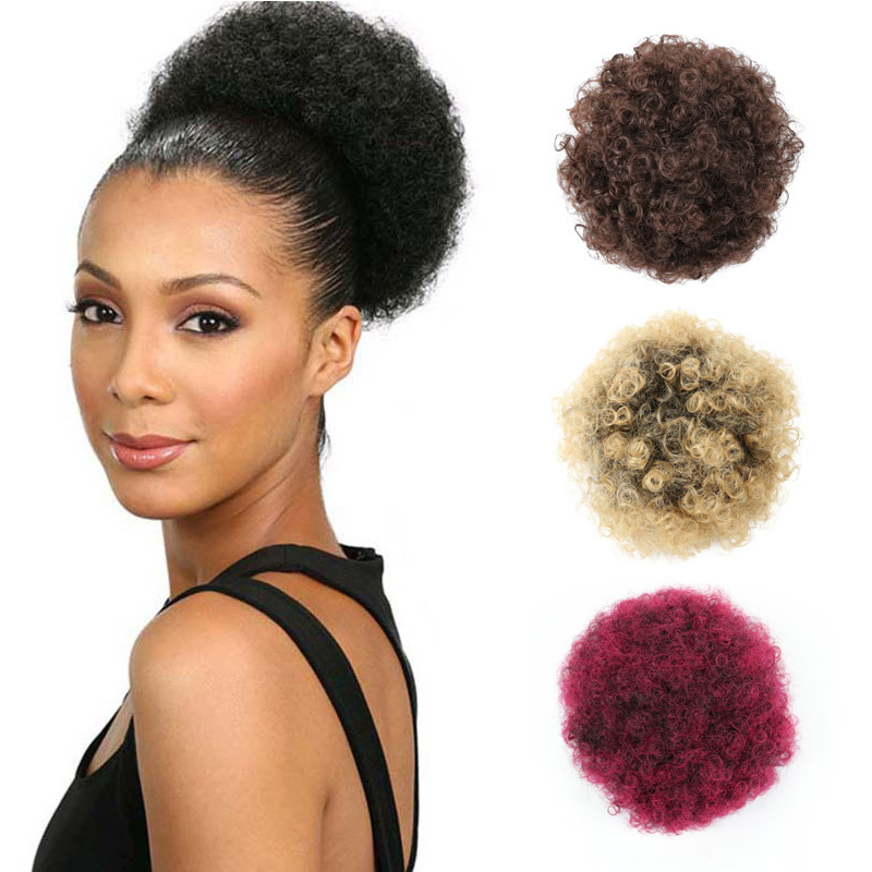 Afro Fiber Explosion Head Wig Hair Pack Women Fluffy Wool Curl Headscarf African drawstring style synthetic Hair Bun