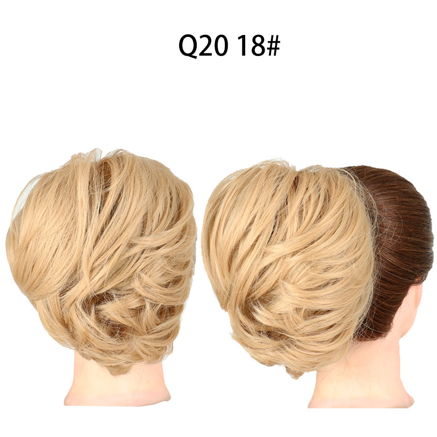 Synthetic Messy Bun Chignon Donut Blonde Brown Color Hair Bun Elastic Hair Rope Rubber Band Hair Extensions for Women