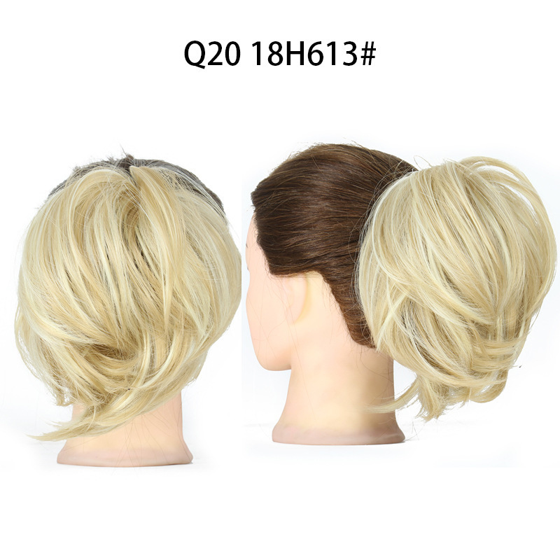 Synthetic Messy Bun Chignon Donut Blonde Brown Color Hair Bun Elastic Hair Rope Rubber Band Hair Extensions for Women