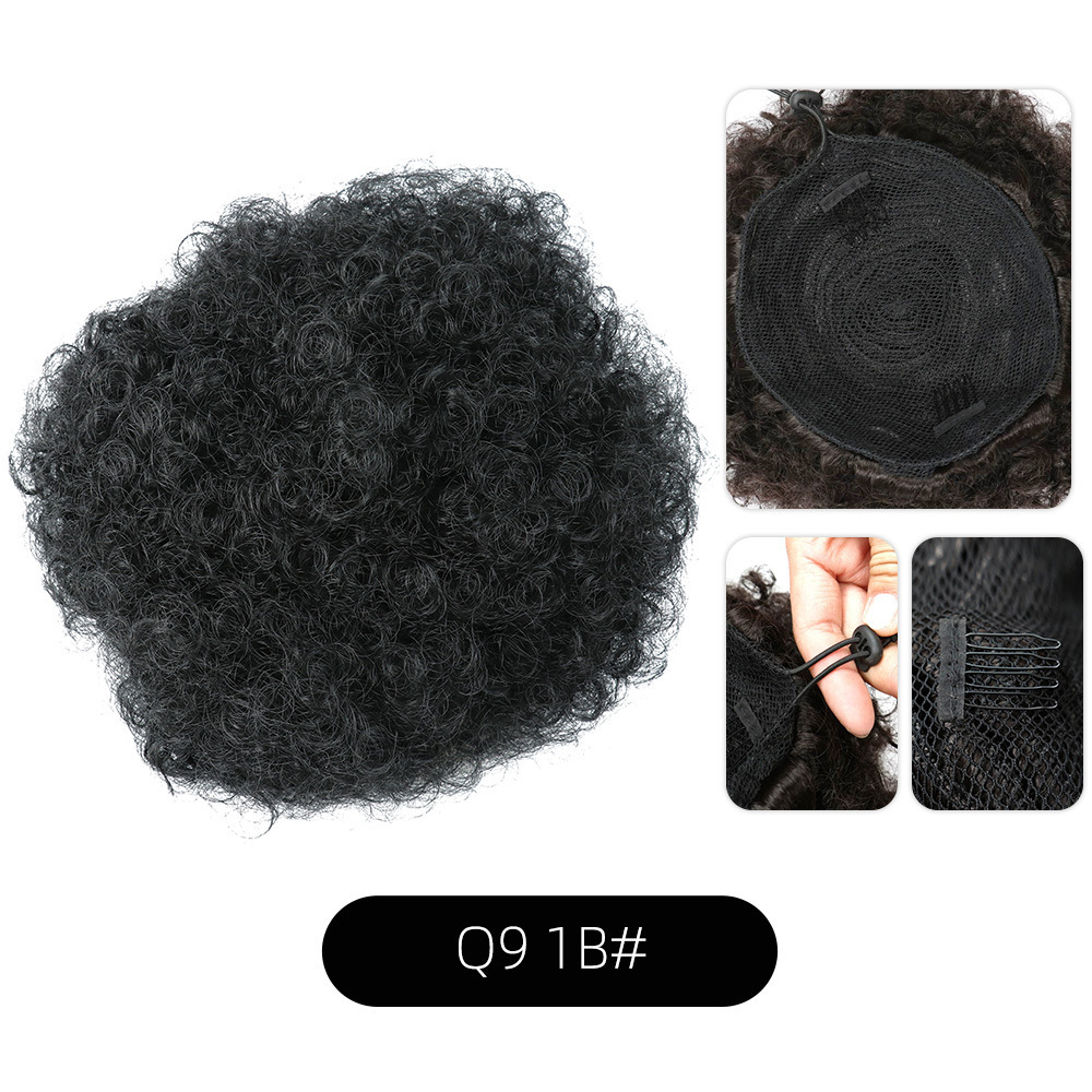 Afro Fiber Explosion Head Wig Hair Pack Women Fluffy Wool Curl Headscarf African drawstring style synthetic Hair Bun