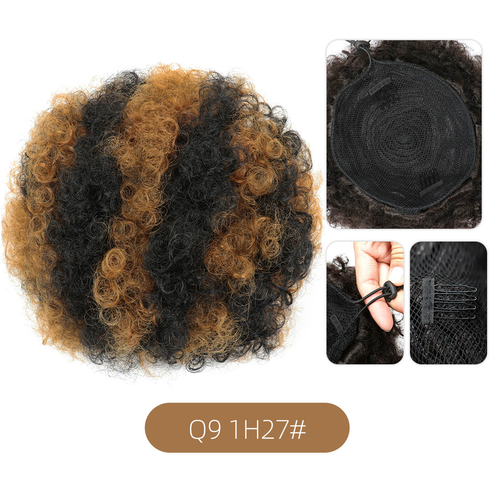 Afro Fiber Explosion Head Wig Hair Pack Women Fluffy Wool Curl Headscarf African drawstring style synthetic Hair Bun