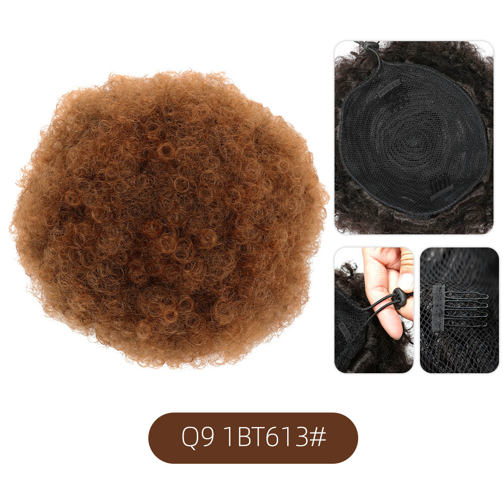 Afro Fiber Explosion Head Wig Hair Pack Women Fluffy Wool Curl Headscarf African drawstring style synthetic Hair Bun