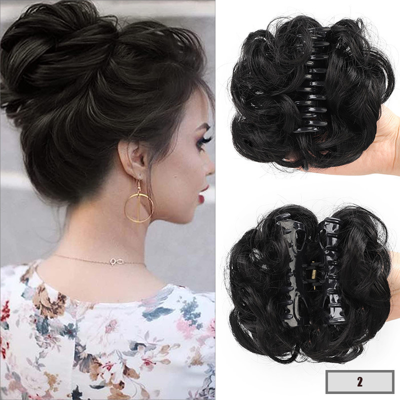 Messy Hair Wig Bun Headband Natural Long Beard Claw Clip Hair Extension Pack Chinese Fiber Tail Asian Style Hair Accessories