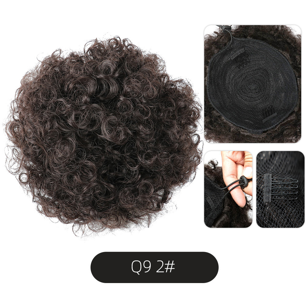 Afro Fiber Explosion Head Wig Hair Pack Women Fluffy Wool Curl Headscarf African drawstring style synthetic Hair Bun