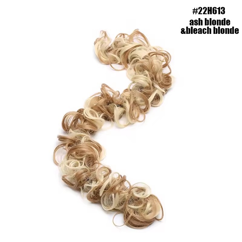 Messy Bun Hair Piece Curly Wavy Hair Bun Scrunchies Extensions Long Ponytail Extensions Ponytail DIY Wrap Around Bun Hair