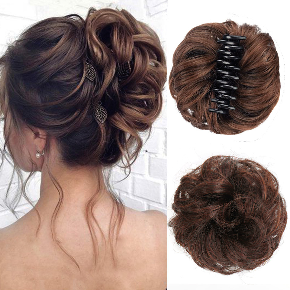 Messy Hair Wig Bun Headband Natural Long Beard Claw Clip Hair Extension Pack Chinese Fiber Tail Asian Style Hair Accessories