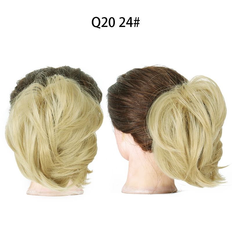 Synthetic Messy Bun Chignon Donut Blonde Brown Color Hair Bun Elastic Hair Rope Rubber Band Hair Extensions for Women