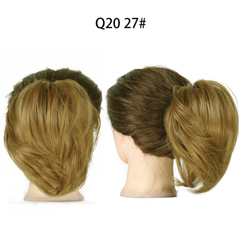Synthetic Messy Bun Chignon Donut Blonde Brown Color Hair Bun Elastic Hair Rope Rubber Band Hair Extensions for Women