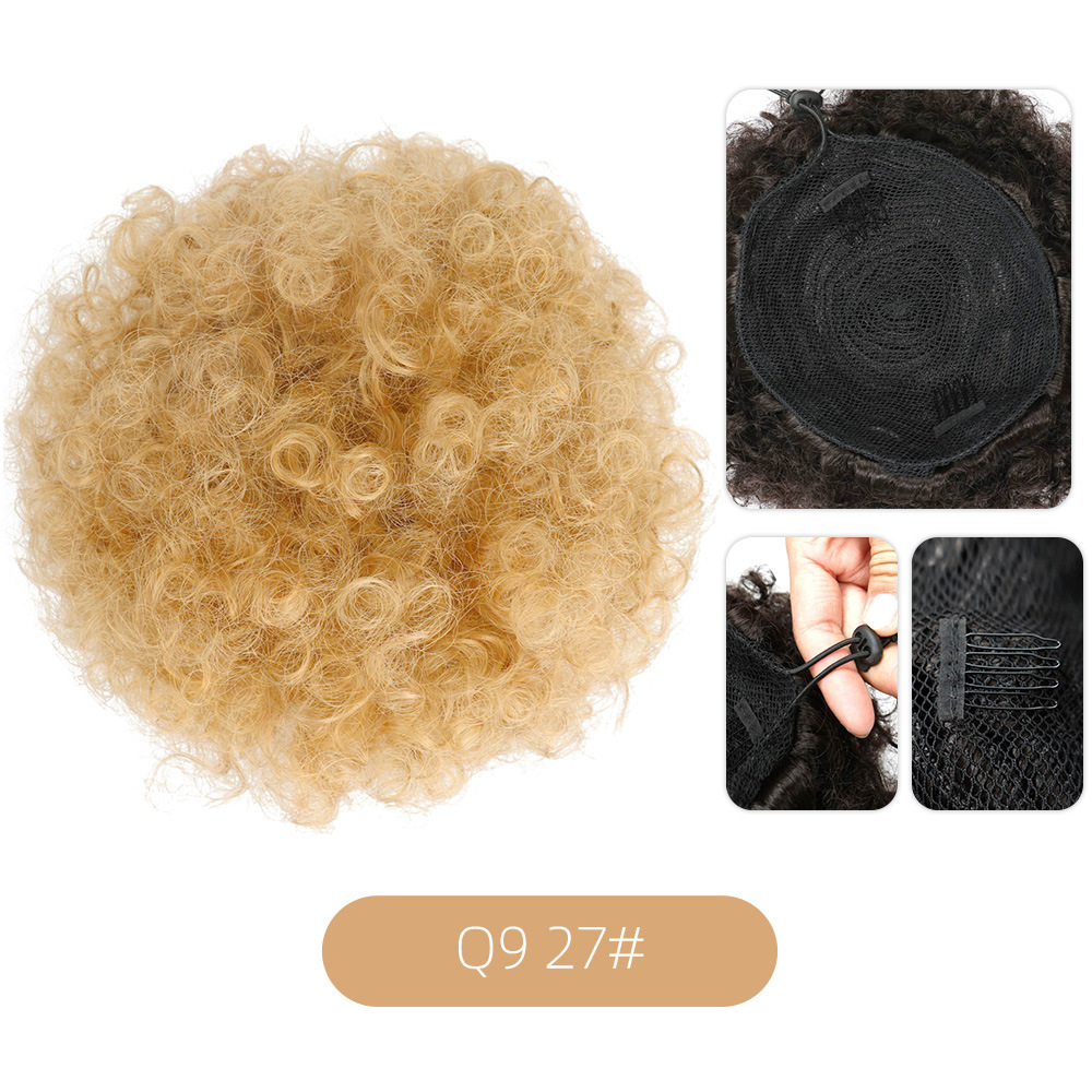 Afro Fiber Explosion Head Wig Hair Pack Women Fluffy Wool Curl Headscarf African drawstring style synthetic Hair Bun