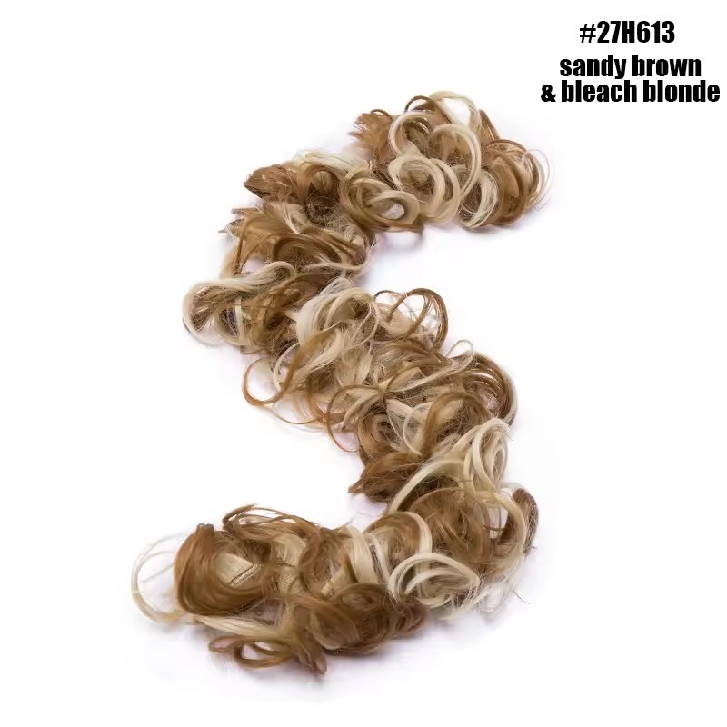 Messy Bun Hair Piece Curly Wavy Hair Bun Scrunchies Extensions Long Ponytail Extensions Ponytail DIY Wrap Around Bun Hair