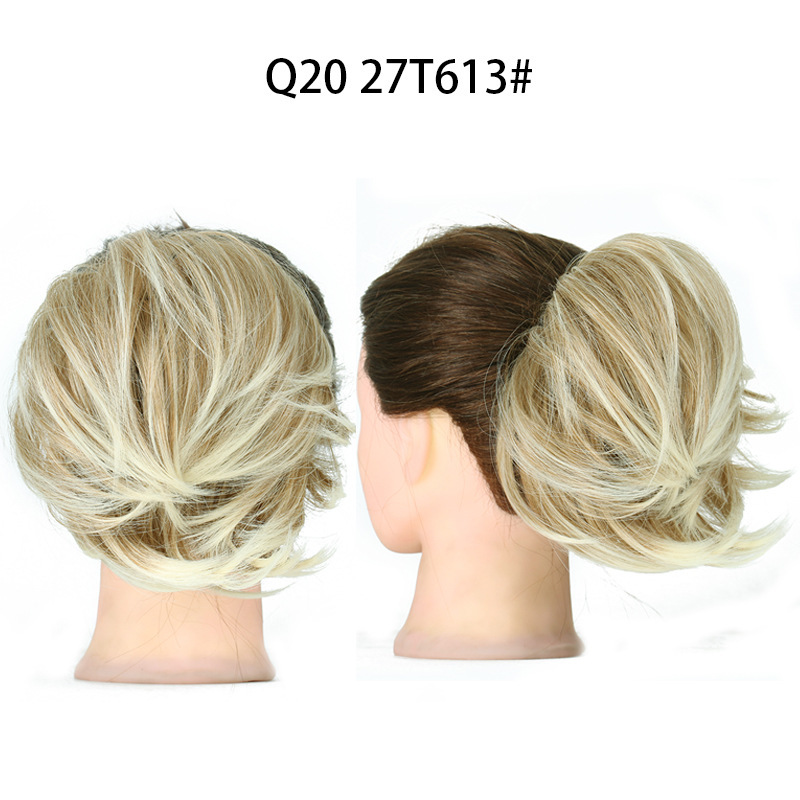 Synthetic Messy Bun Chignon Donut Blonde Brown Color Hair Bun Elastic Hair Rope Rubber Band Hair Extensions for Women