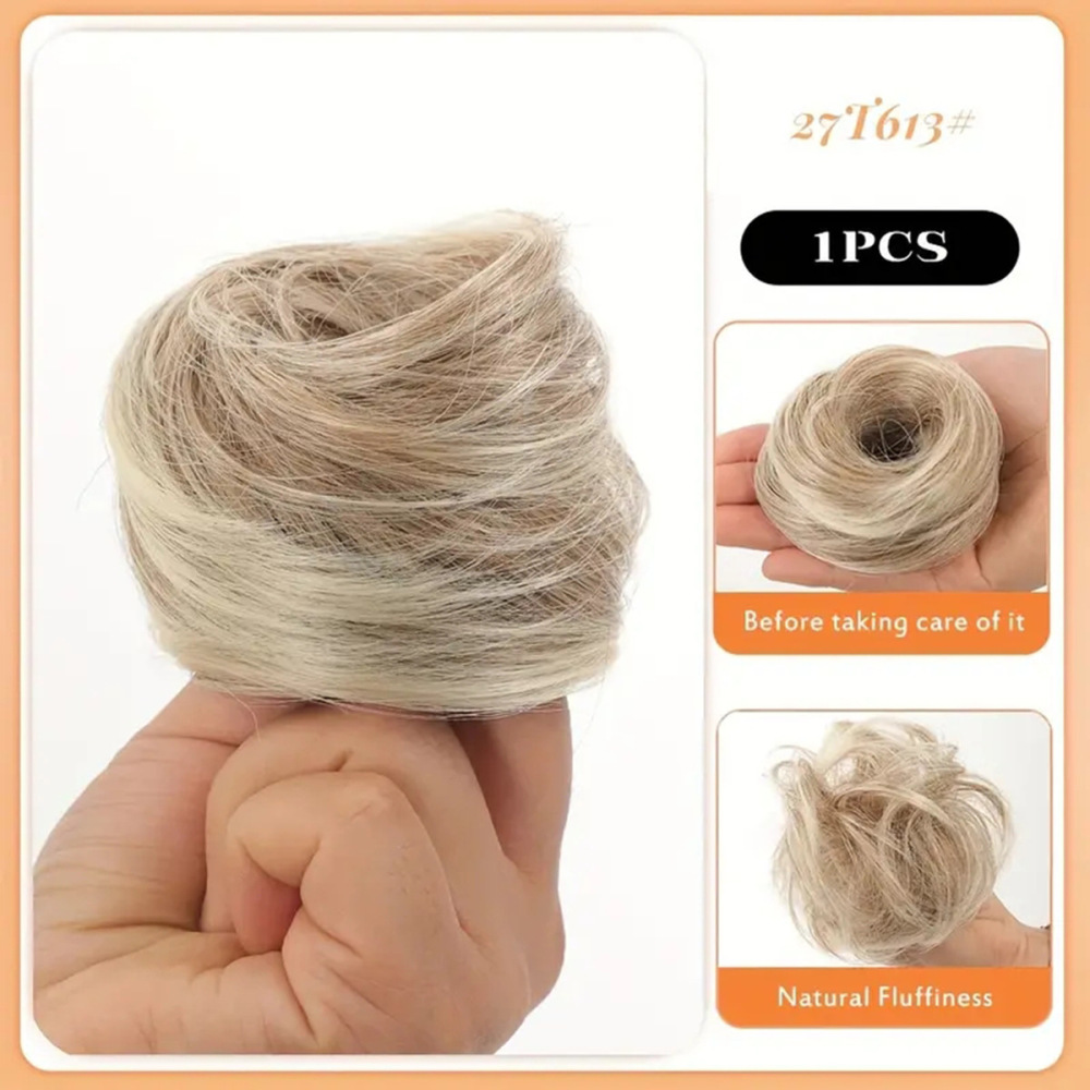 Synthetic Chignon Elastic Rubber Band Fake Hair Bun Clip in on Hair Tail Extension Updo Hair Piece Ponytail For Women