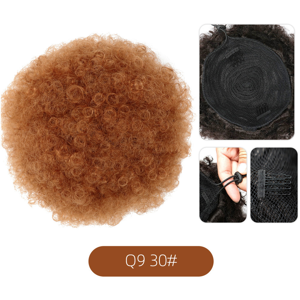 Afro Fiber Explosion Head Wig Hair Pack Women Fluffy Wool Curl Headscarf African drawstring style synthetic Hair Bun