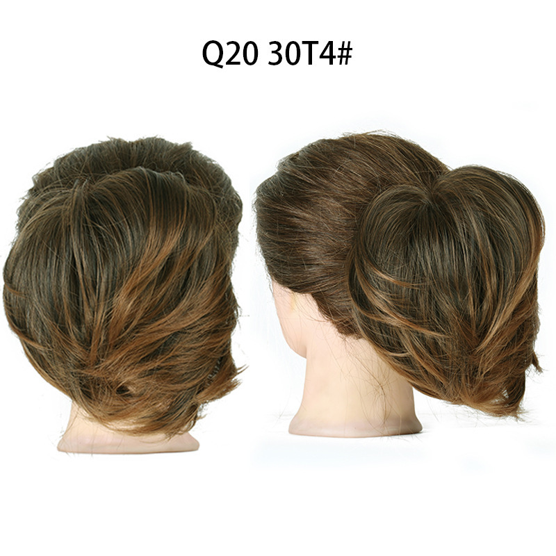 Synthetic Messy Bun Chignon Donut Blonde Brown Color Hair Bun Elastic Hair Rope Rubber Band Hair Extensions for Women