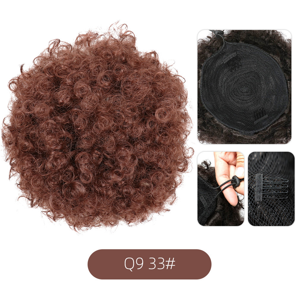 Afro Fiber Explosion Head Wig Hair Pack Women Fluffy Wool Curl Headscarf African drawstring style synthetic Hair Bun