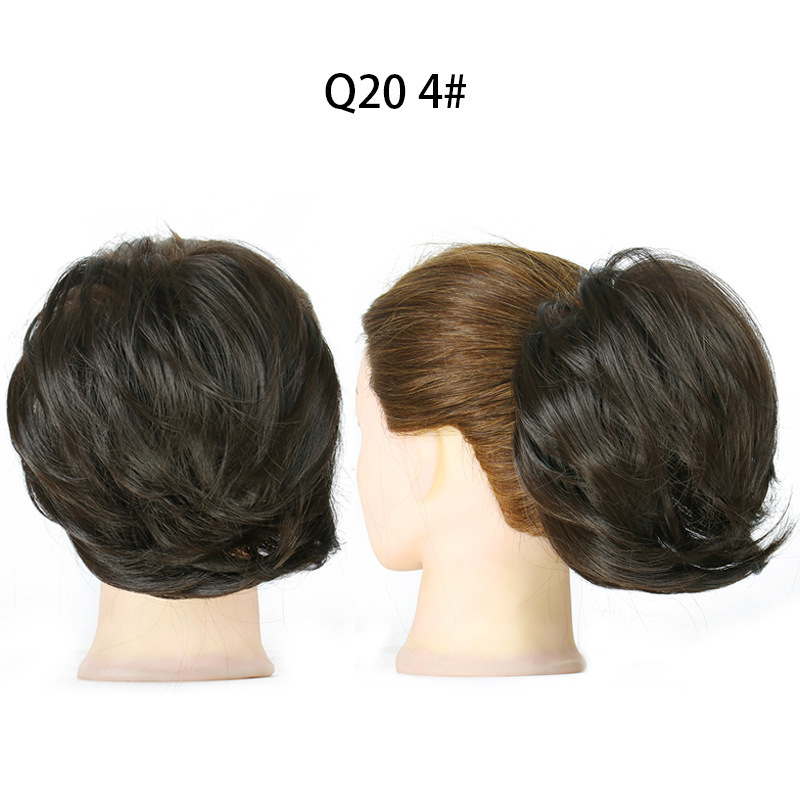 Synthetic Messy Bun Chignon Donut Blonde Brown Color Hair Bun Elastic Hair Rope Rubber Band Hair Extensions for Women