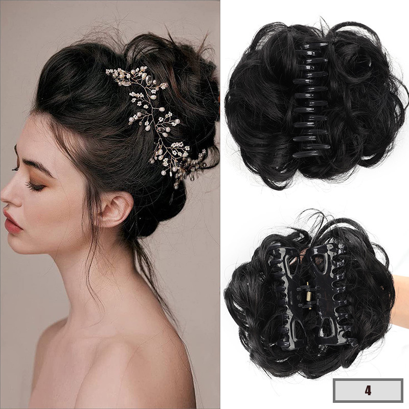 Messy Hair Wig Bun Headband Natural Long Beard Claw Clip Hair Extension Pack Chinese Fiber Tail Asian Style Hair Accessories