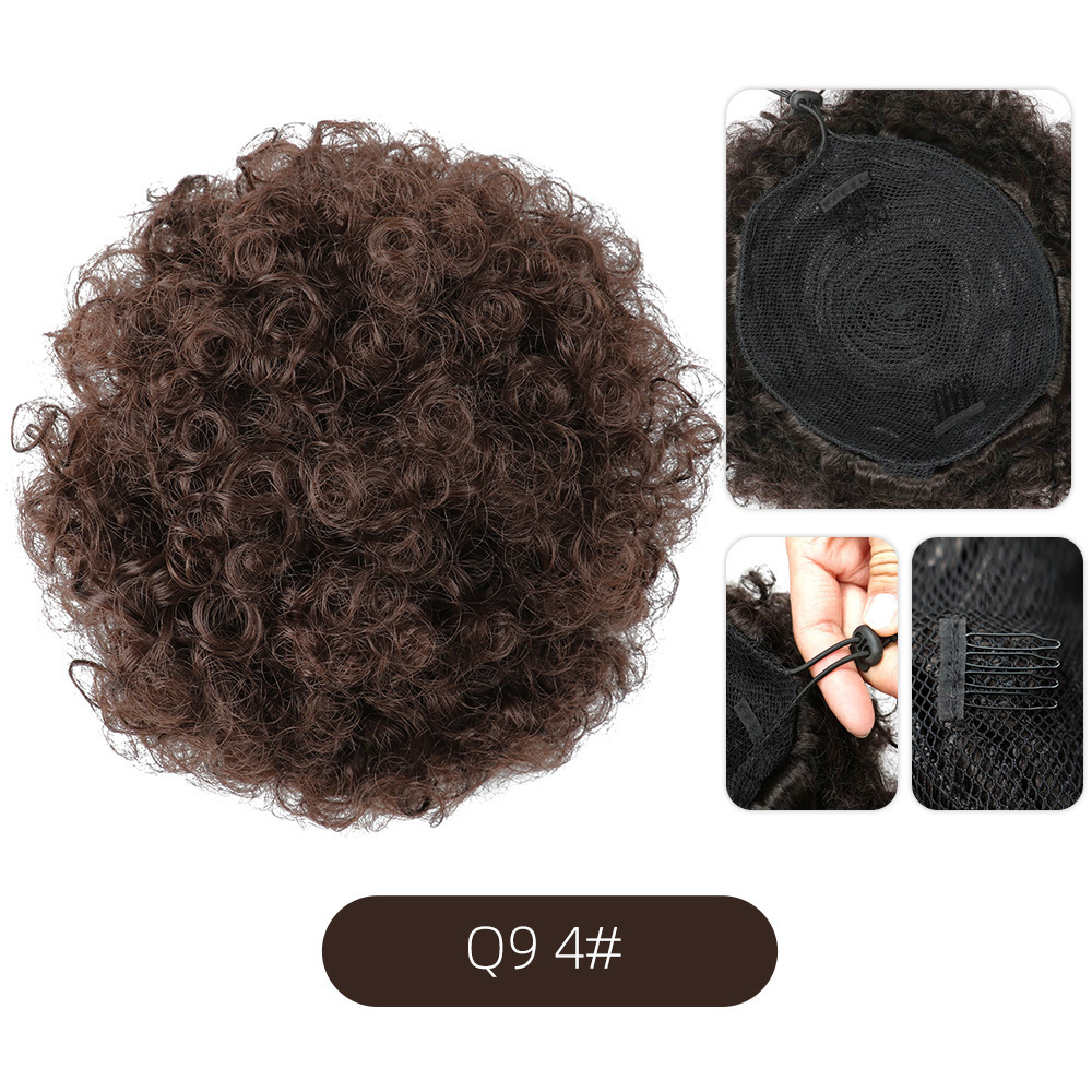 Afro Fiber Explosion Head Wig Hair Pack Women Fluffy Wool Curl Headscarf African drawstring style synthetic Hair Bun
