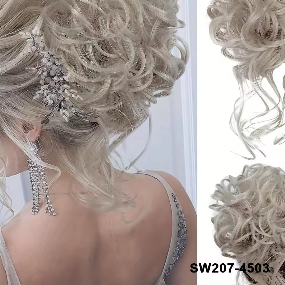 Synthetic Claw Chignon Women Messy Curly Fluffy Hair Bun Clip in Ponytail Hair Extensions Natural False Hairpieces