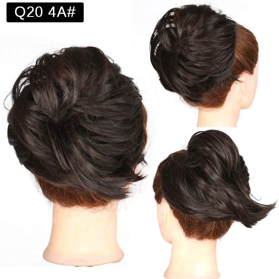 Synthetic Messy Bun Chignon Donut Blonde Brown Color Hair Bun Elastic Hair Rope Rubber Band Hair Extensions for Women