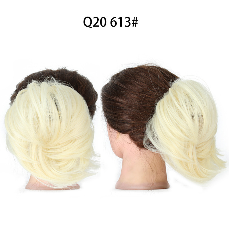 Synthetic Messy Bun Chignon Donut Blonde Brown Color Hair Bun Elastic Hair Rope Rubber Band Hair Extensions for Women