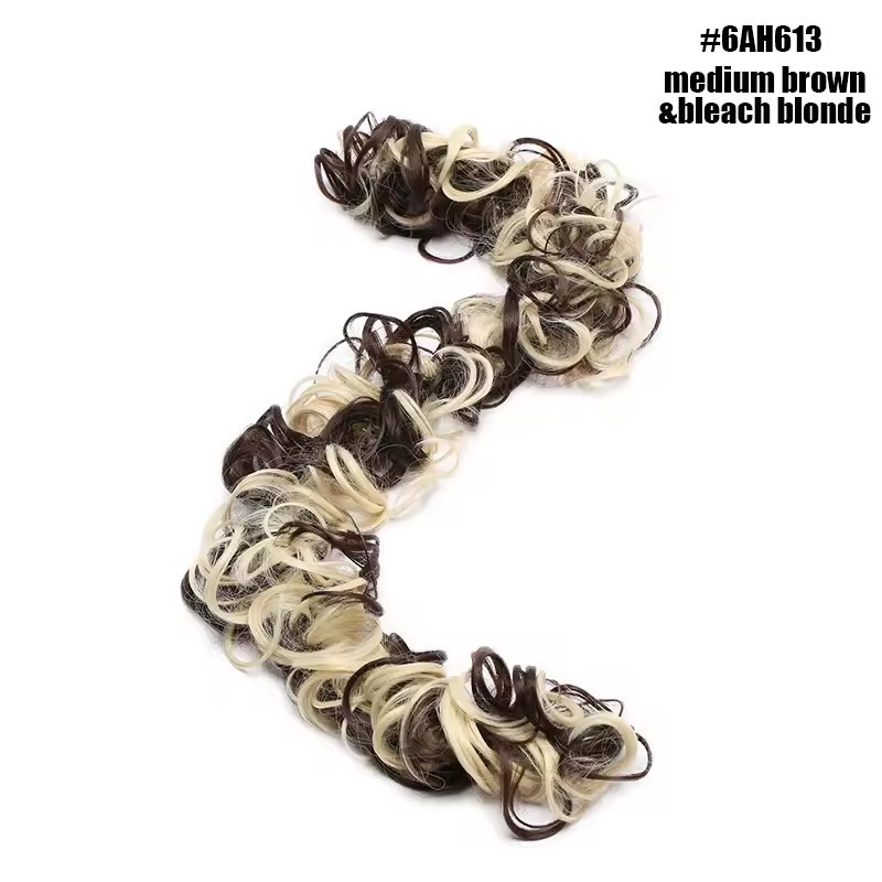 Messy Bun Hair Piece Curly Wavy Hair Bun Scrunchies Extensions Long Ponytail Extensions Ponytail DIY Wrap Around Bun Hair