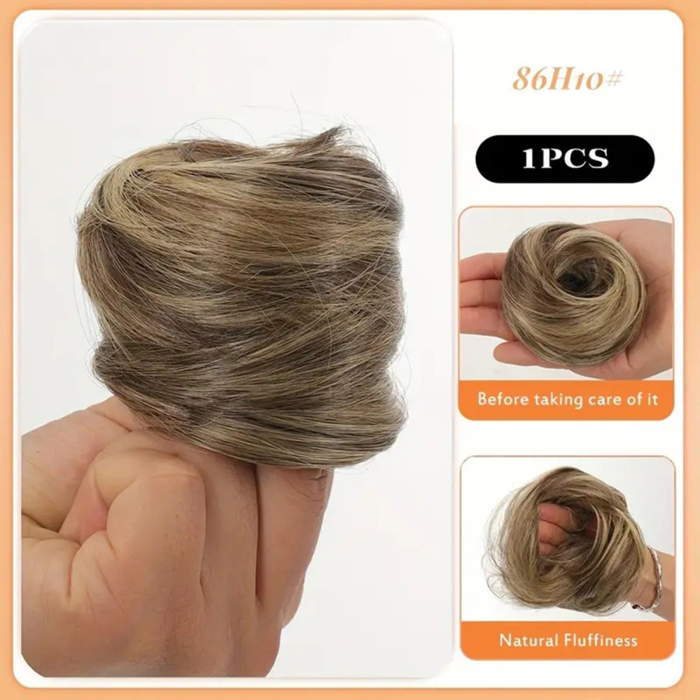 Synthetic Chignon Elastic Rubber Band Fake Hair Bun Clip in on Hair Tail Extension Updo Hair Piece Ponytail For Women