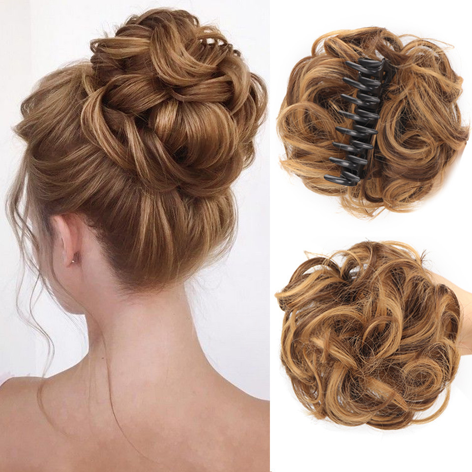 Messy Hair Wig Bun Headband Natural Long Beard Claw Clip Hair Extension Pack Chinese Fiber Tail Asian Style Hair Accessories