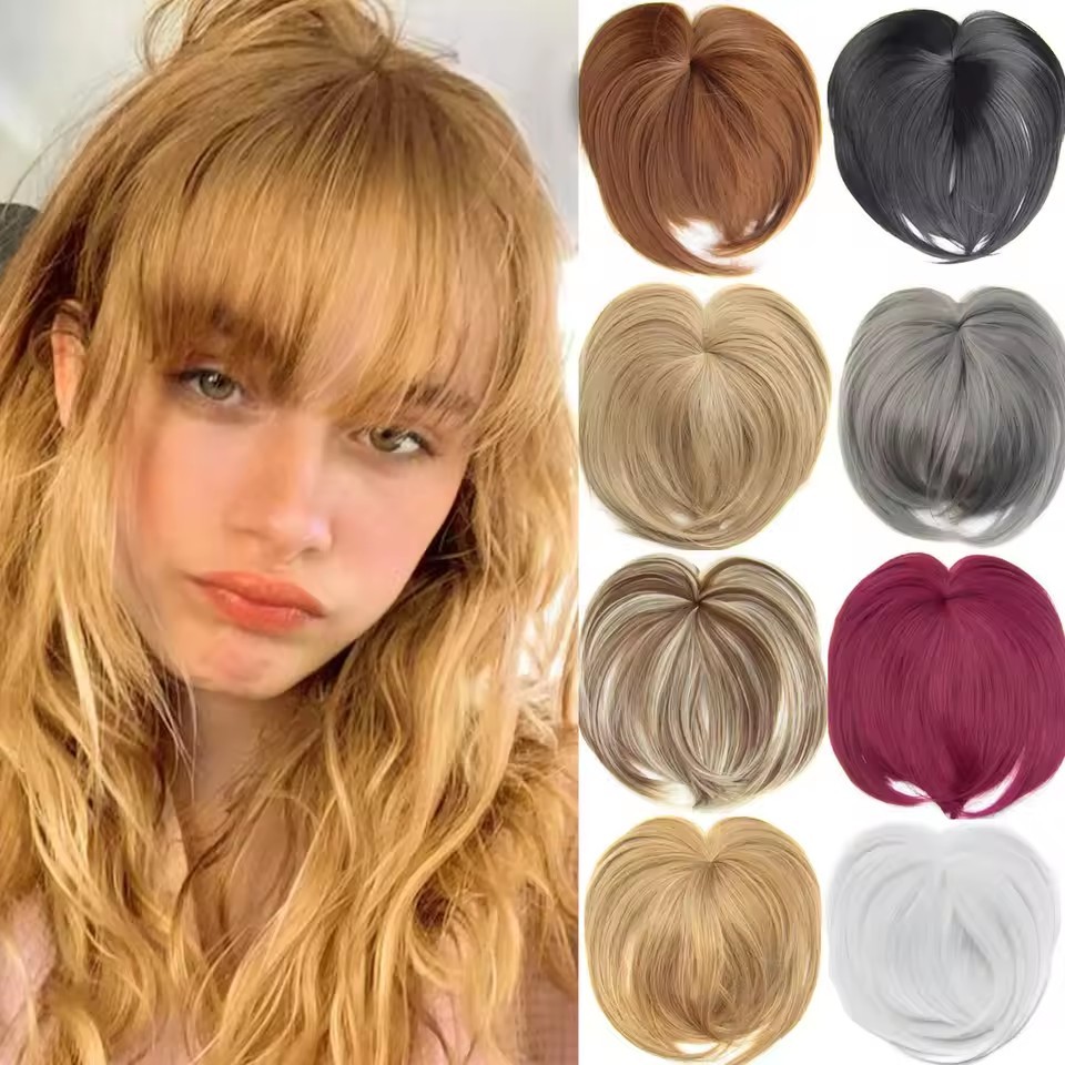 Clip in Bangs synthetic Hair Bangs Fringe with Temples Hairpieces for Women Clip on  Neat Bangs Hair Extension for Daily Wear