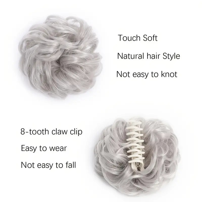 Messy Hair Wig Bun Headband Natural Long Beard Claw Clip Hair Extension Pack Chinese Fiber Tail Asian Style Hair Accessories