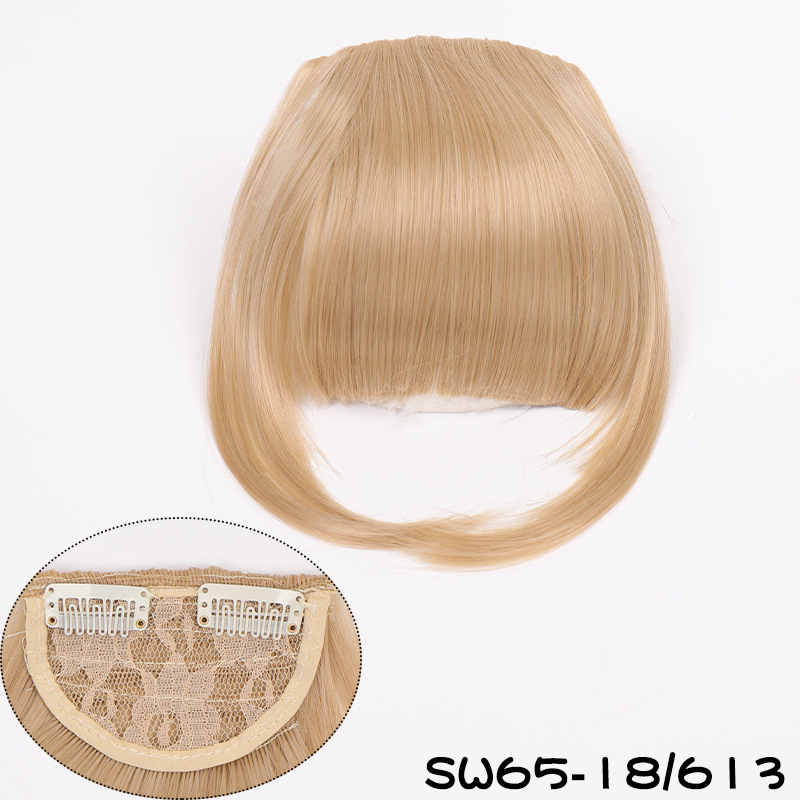 Synthetic Bangs Hair Clip In Extensions Natural Fringe Bangs Clip In Front Neat Flat Bang One Piece Straight Hairpiece For Women
