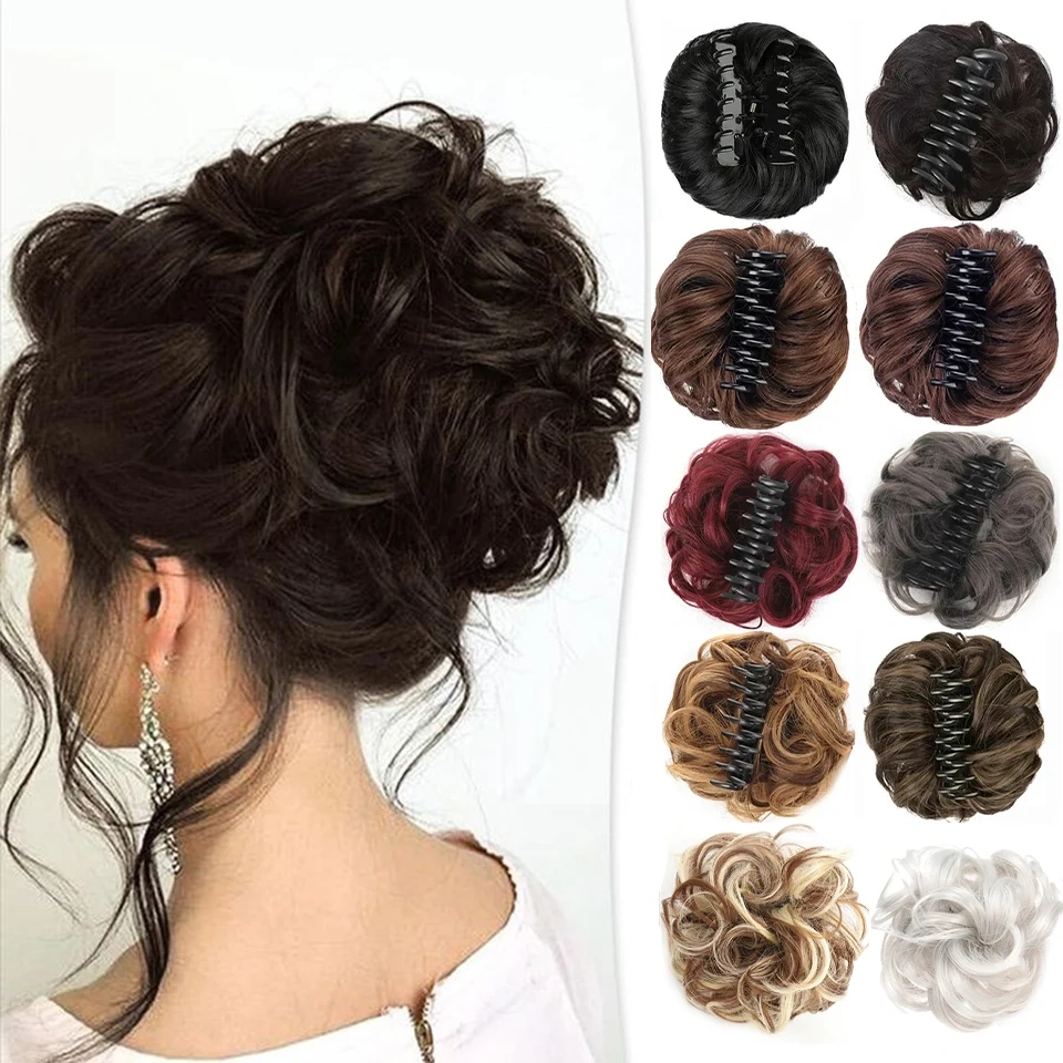 Messy Hair Wig Bun Headband Natural Long Beard Claw Clip Hair Extension Pack Chinese Fiber Tail Asian Style Hair Accessories