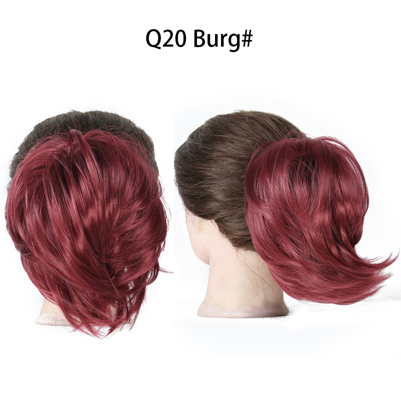 Synthetic Messy Bun Chignon Donut Blonde Brown Color Hair Bun Elastic Hair Rope Rubber Band Hair Extensions for Women