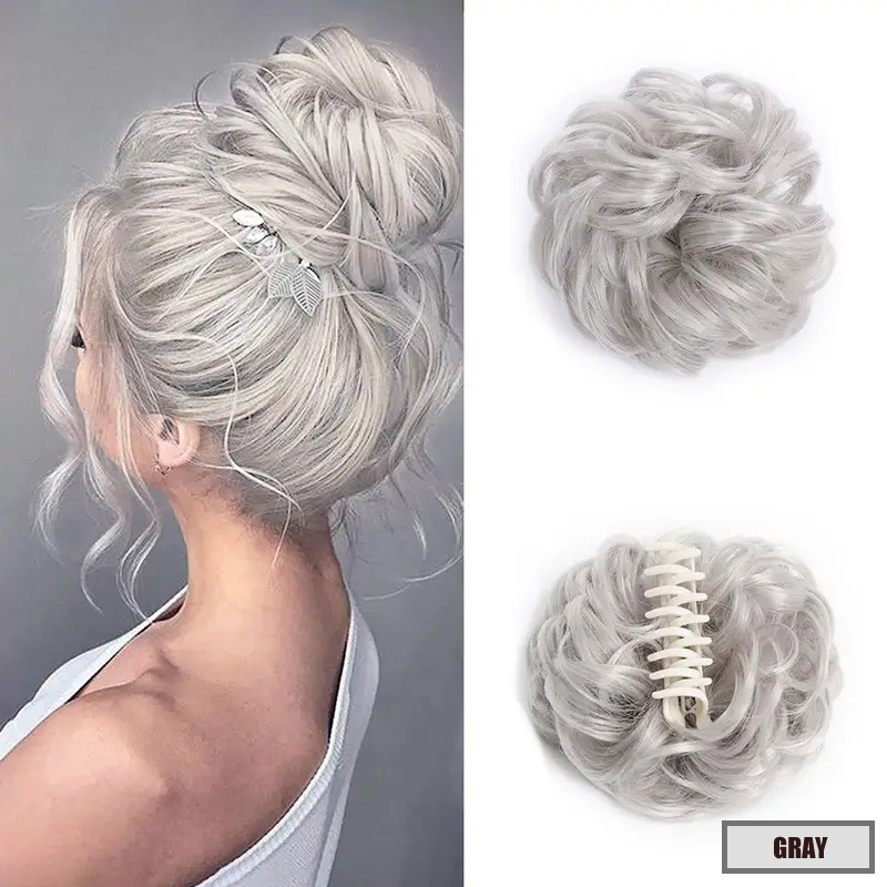 Messy Hair Wig Bun Headband Natural Long Beard Claw Clip Hair Extension Pack Chinese Fiber Tail Asian Style Hair Accessories
