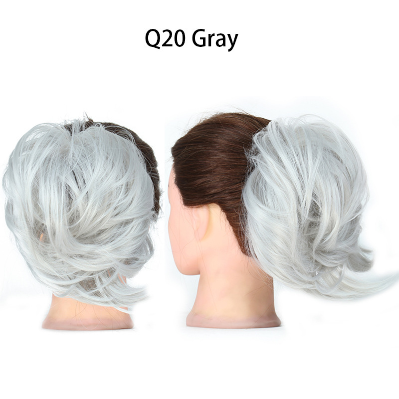 Synthetic Messy Bun Chignon Donut Blonde Brown Color Hair Bun Elastic Hair Rope Rubber Band Hair Extensions for Women