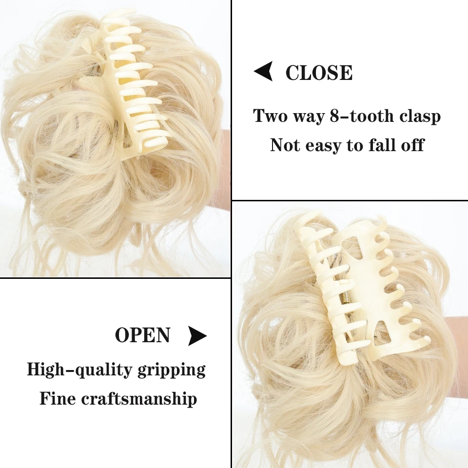 Synthetic Claw Chignon Women Messy Curly Fluffy Hair Bun Clip in Ponytail Hair Extensions Natural False Hairpieces