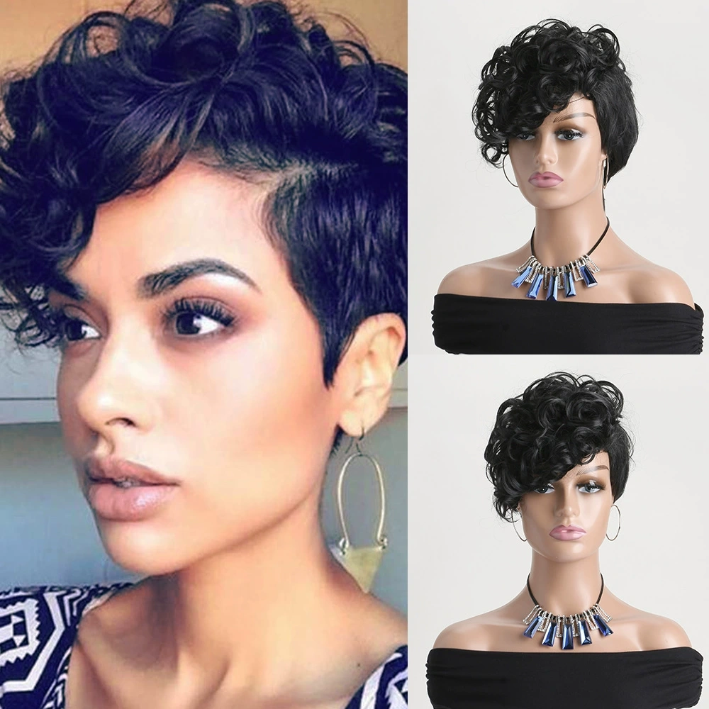 Natural Brown Pixie Cut  Synthetic Wig Synthetic Short Haircut  Straight  Wigs for Women Blonde Mix Brown  Wig Daily