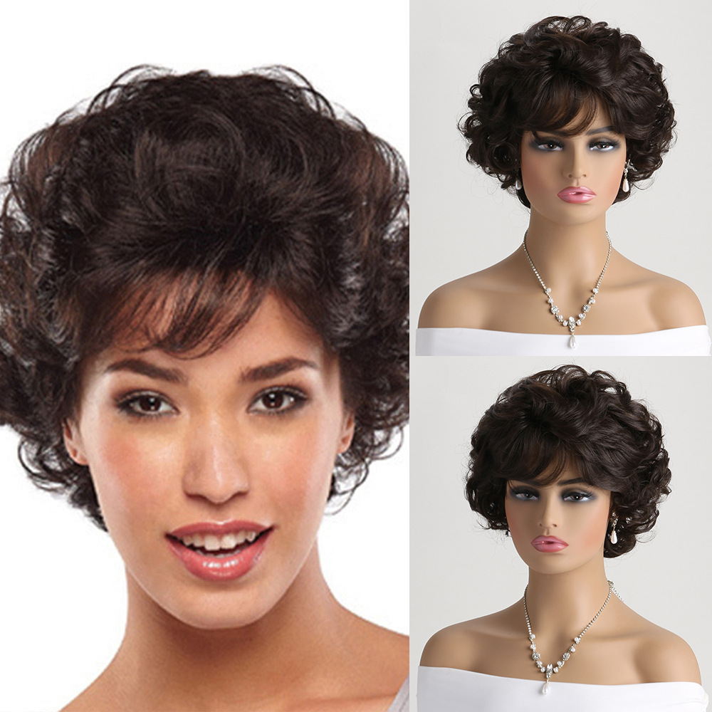 Natural Brown Pixie Cut  Synthetic Wig Synthetic Short Haircut  Straight  Wigs for Women Blonde Mix Brown  Wig Daily