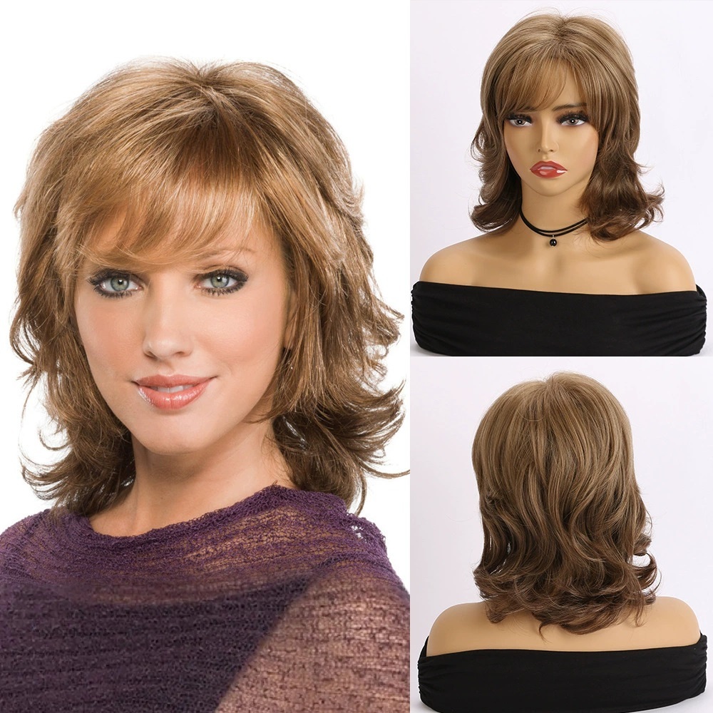 Natural Brown Pixie Cut  Synthetic Wig Synthetic Short Haircut  Straight  Wigs for Women Blonde Mix Brown  Wig Daily