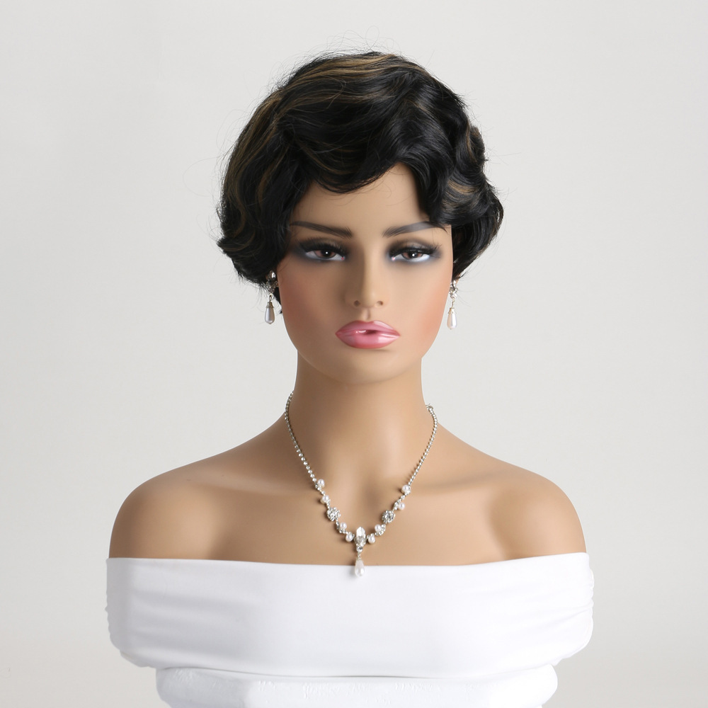Natural Brown Pixie Cut  Synthetic Wig Synthetic Short Haircut  Straight  Wigs for Women Blonde Mix Brown  Wig Daily