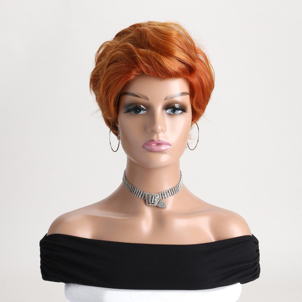 2025 Natural Short Pixie Cut Wig with Bangs Synthetic Mullet Head Wig for Women Dark Brown Straight Hair Daily Cosplay Use