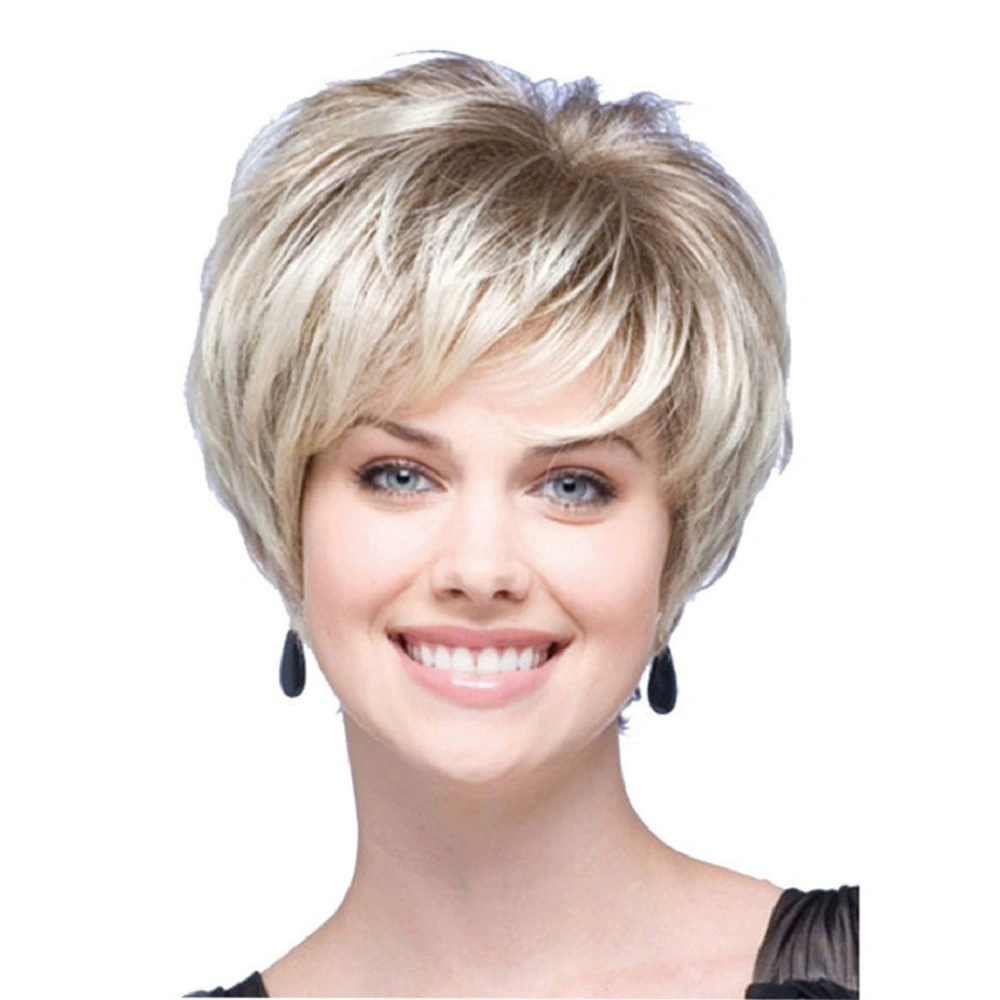 2025 Natural Short Pixie Cut Wig with Bangs Synthetic Mullet Head Wig for Women Dark Brown Straight Hair Daily Cosplay Use