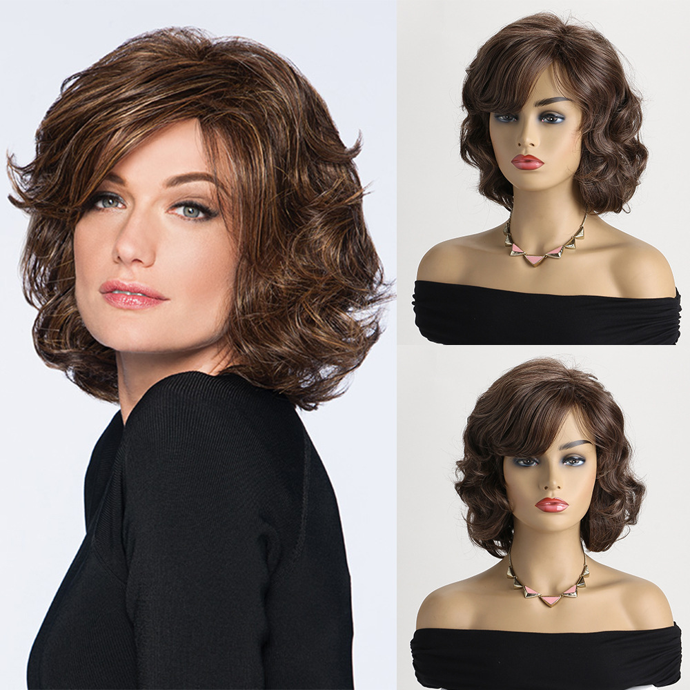 2025 Natural Short Pixie Cut Wig with Bangs Synthetic Mullet Head Wig for Women Dark Brown Straight Hair Daily Cosplay Use